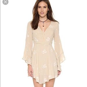 Free People Jasmine Embroidery Long-sleeve Dress